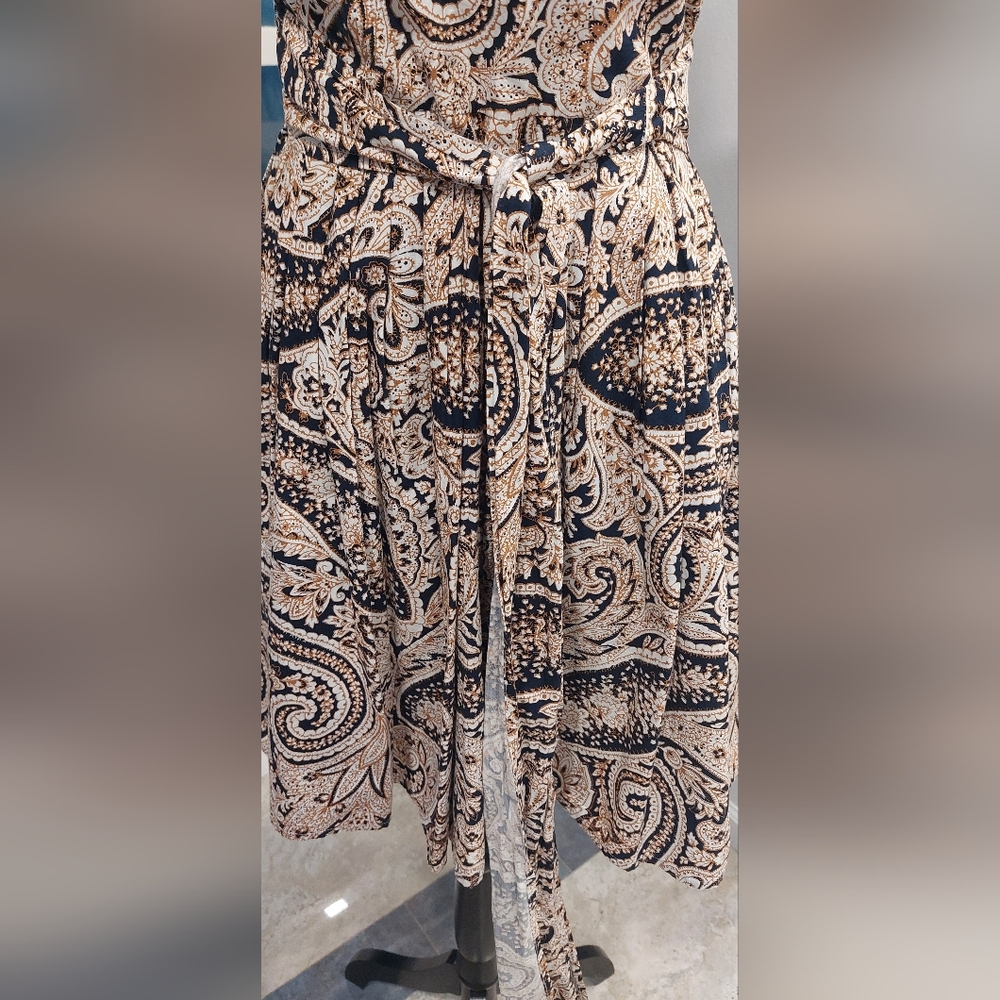 J. Crew Factory Black and Tan Paisley Maxi Dress - Picture 3 of 14